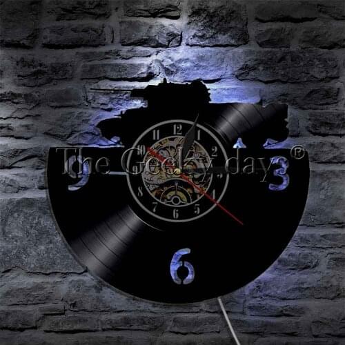 Main Battle Tank LED Light Sign Tank Decorative Lighting Clock Soldier LED Wall Art Atmosphere Light