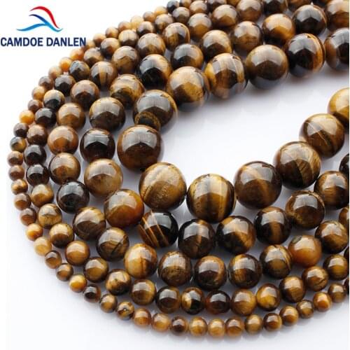 High quality Natural Stone Tiger Eye Round Beads Loose 4/6/8/10/12/14MM DIY bracelet Necklace For Jewelry Making Wholesale