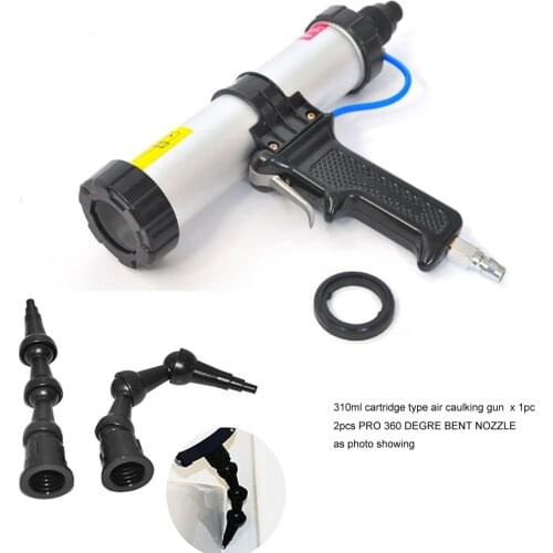 Free Shipping 310ml Cartridge Pneumatic Sealant Gun Air Caulking Gun with Pro 360 Degree Bent Nozzle