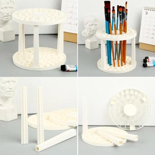 Portable 49 Holes Paint Brush Pen Holder Watercolor Pen Support Pen Brush Display Holder Holder Painting Rack Stand M8T1
