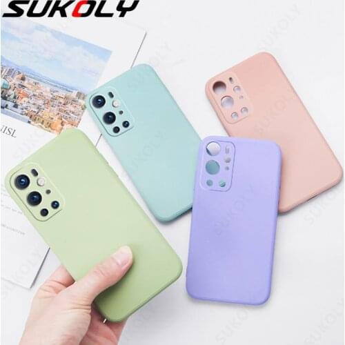 For OnePlus 9 Pro 9R 9 8 Pro 8T 8 Nord Shockproof Original Square Liquid Silicone Phone Case Plain Full Protection Soft Cover