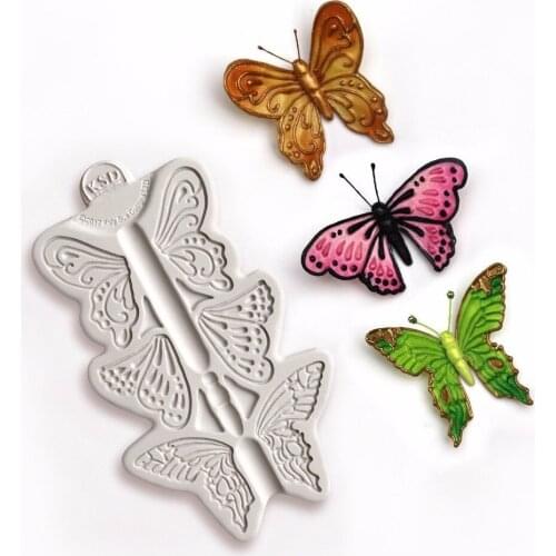 Butterfly silicone fandont mold butterfly Silica gel moulds Chocolate molds insect candy mould silicone molds