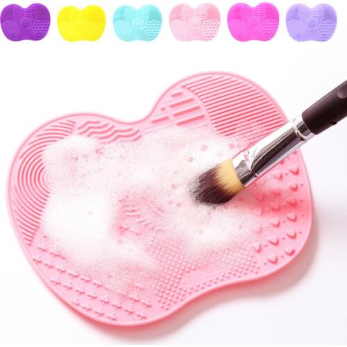 Silicone Makeup Brush Cleaning Pad Silicone Brush Cleaner Mat Cosmetic Make Up Brushes Washing Scrubber Board Clean Wash Tool