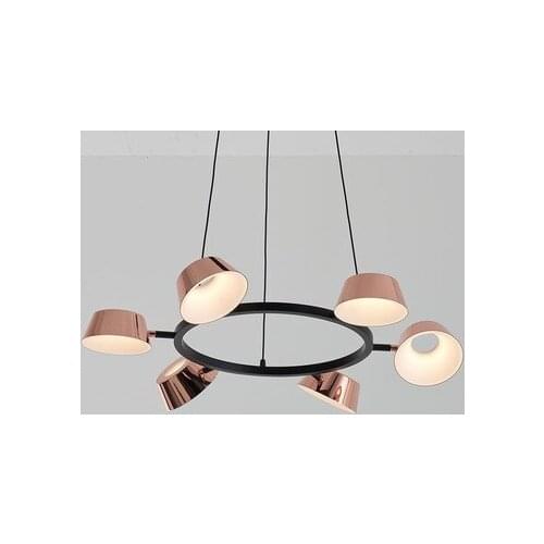 Nordic post-modern ring dining room chandelier LED living room bedroom modern minimalist creative rotating chandelier