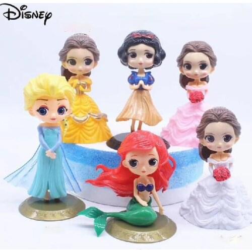 Disney Frozen Princess Cake Decoration Style Aisa Baking Birthday Scene Toys Action Figure Model Kid Gifts New Year Girl Present