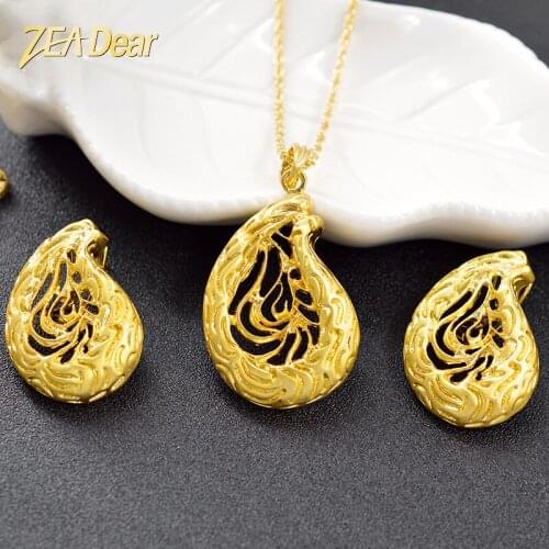 ZEA Dear Jewelry Big Jewelry Sets For Women Earrings Necklace Pendant Heart Jewelry Set For Engagement Romantic Jewelry Findings
