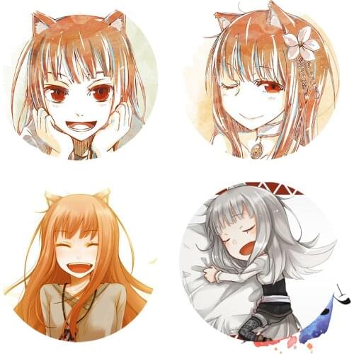Spice and Wolf Anime badge Holo Myuri Metal Art Version Badge Brooch Pins