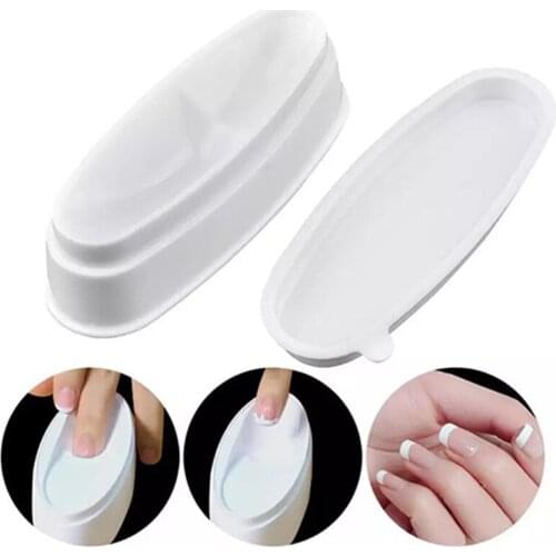 1Pc White Nail French Powder Box Simple French Nail Powder Case High Quality Esy To Use Portable Exquisite Nail Tool Accessories