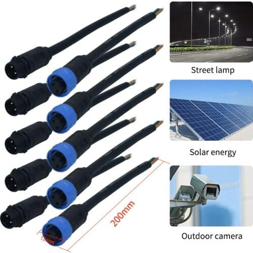 2 3 4 5 Pin IP68 Waterproof Connector M12 Cable Copper Wire Plug for LED Strip Male and Female Jack Conector Aviation Cable Plug