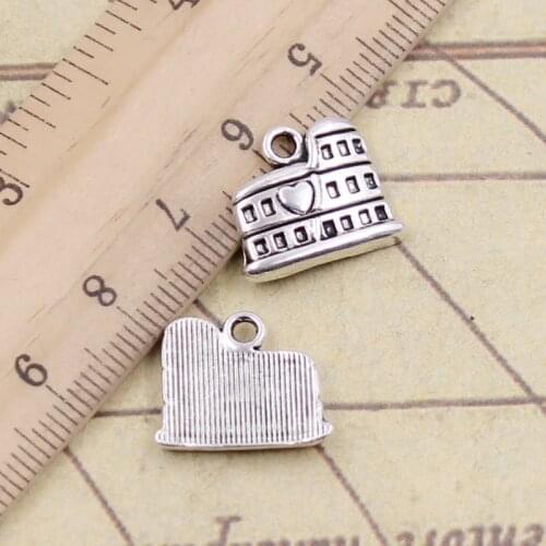 20pcs Charms Roman Colosseum Rome Italy 16x13mm Tibetan Silver Color Pendants Antique Jewelry Making DIY Handmade Craft