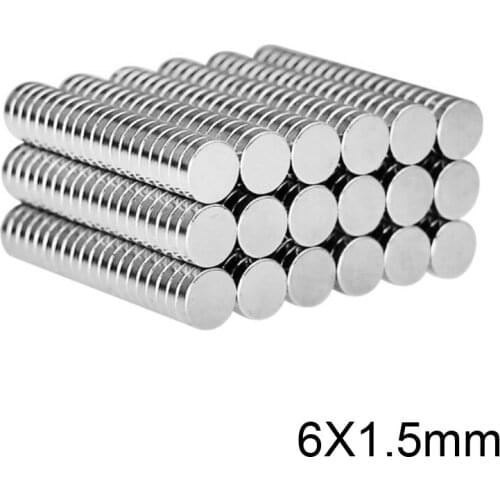 50~1000pcs 6x1.5 mm Strong Magnetic Magnet 6mmx1.5mm Permanent Neodymium Magnets disc 6x1.5mm Small Round Magnet 6*1.5 mm