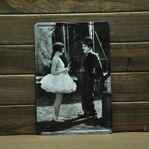 50pcs/lot Metal Sign shabby chic Vintage Chaplin Metal signs Iron Wall Mural for Bar/Coffee/Restaurant Home Decoration/Decals A