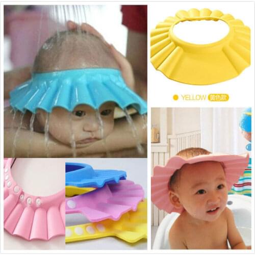Brand New Baby Children Kids Safe Shampoo Bath Bathing Shower Cap Hat Wash Hair Shield adjustable elastic Shampoo Cap