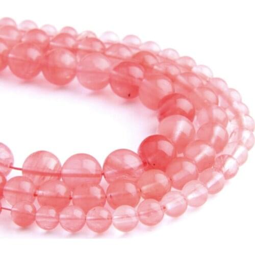 Natural red pink Watermelon gem stone beads Red spacer Round Loose quartz crystal Beads DIY For Jewelry Making bracelet diy gift
