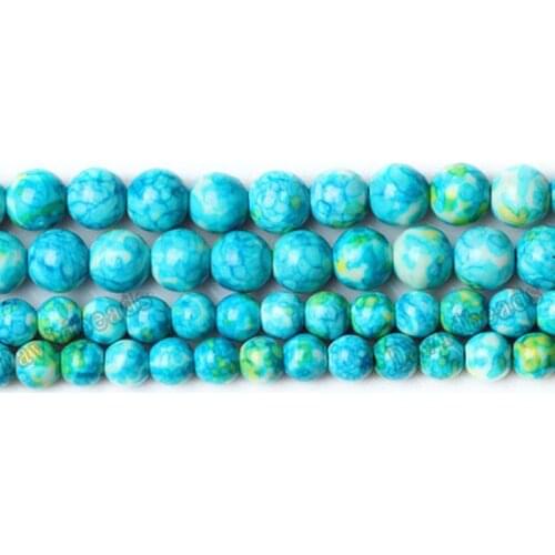 Fctory Price Natural Lake Blue Colorful Stone Round Loose Beads 16" Strand 4 6 8 10 12 MM Pick Size For Jewelrydiy
