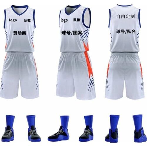 Breathable Men Throwback Basketball Jerseys Sets Boys Blank Team Basketball Clothes College Sports Training Suits Uniforms Print