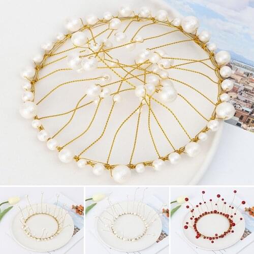 Artificial Pearl Crown Cake Topper Shiny Artificial Pearls Headdress Wedding Cake Decor Birthday Topper Party Decor Supplies New