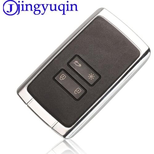 Jingyuqin Remote Car Key Shell 4 Button keyless Smart Hitag For Renault Megane 4 Entry Cover Case