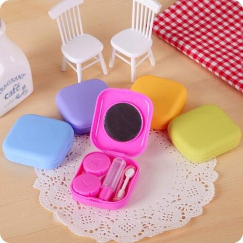 New Hot New Cute Style Pocket Mini Contact Lens Case Travel Kit Easy Carry Eyes Care Holder Mirror Container SMR88