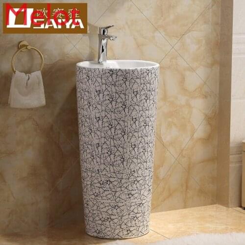Ceramic color vertical washbasin floor-to-ceiling washbasin basin toilet basin column washbasin basin against the wall