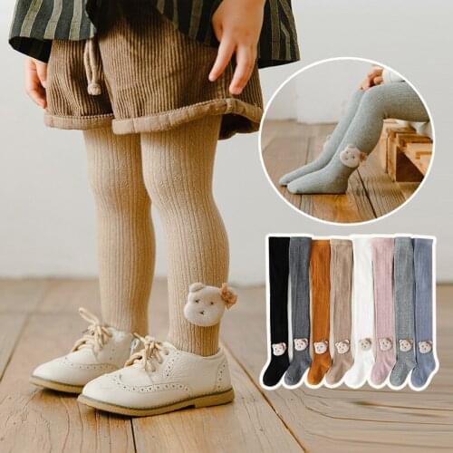 Newly Cute Baby Kids Toddler Girls Stockings Cotton Tights Knee Thigh High Tights Stockings Pants Hosiery Pantyhose 6M-8Years