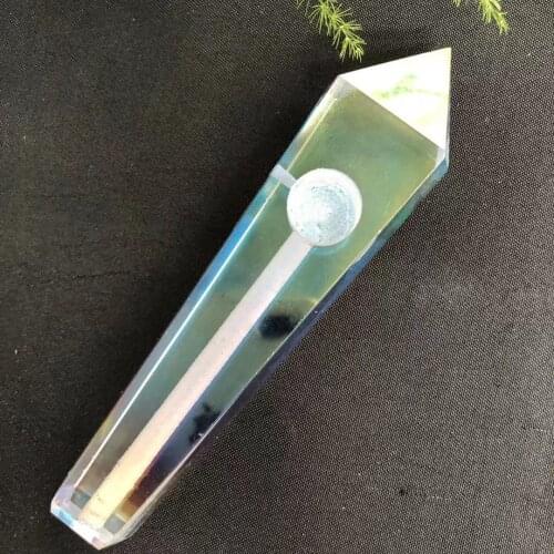 Aura angel quartz wand smoking pipe Crystal Tobacco Pipe with With Metal Filter wholesale price healing
