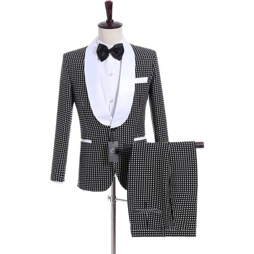 Hot Selling Groomsmen Shawl Lapel Groom Tuxedos One Button Men Suits Wedding Best Man Blazer ( Jacket+Pants+Bow Tie) C159