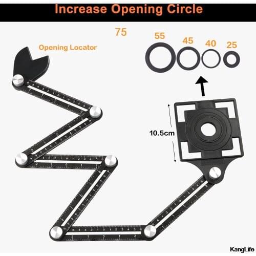 Ceramic Tile Hole Locator Six-Fold Ruler Universal Hole Saw With Position Perforation High-precision Tile Artifact Template Tool