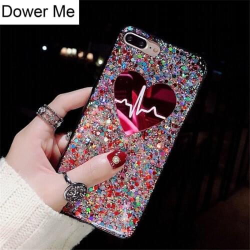 Fashion Cute Love Heart Heartbeat Colorful Glitter Soft TPU Back Phone Case Cover For iPhone 11 Pro XS Max XR X 8 7 6 6S Plus