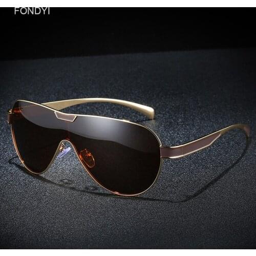 FONDYI Mens One Piece Oversized Sunglasses Polarized Windproof Goggles Gafas de sol Big Frame Shades Glasses Women with Case