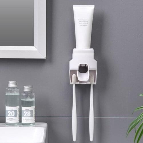 Bathroom Accessories Set Automatic Toothpaste Dispenser Toothpaste Squeezer Wall Mount Holder Toothbrush Squeezer Holder Rack
