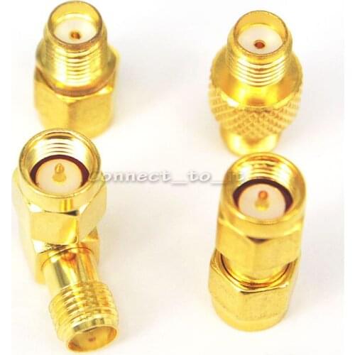 SMA Kits SMA Male/Female to Female/Male Striaght / Rightangle Connector Adapter Goldplated