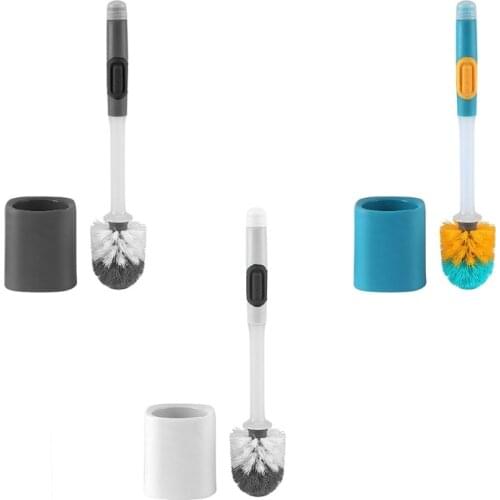 517A Wall Mount Cleaning Brush Long Handle Toilet Brush&Holder Can Add Toilet Cleaner