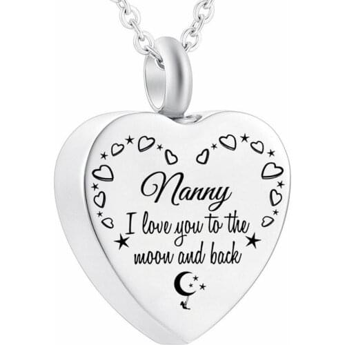 Customizable lettering I Love You To The Moon and Back Cremation Jewelry Ashes Urn Necklace Memorial Keepsake Pendant