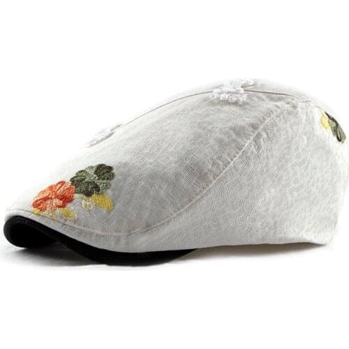 New Womens Floral Printed Newsboy Cap Duckbill Visor Artist Ivy Beret Hat Summer Attractive Golf Peaked Hats Boina For Girls