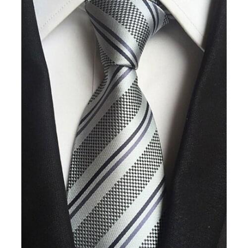 8cm New Designer Ties High Quality Woven Necktie with Classic Stripe Pattern