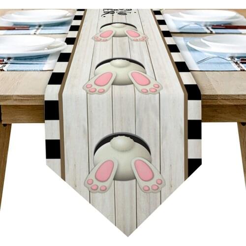 Easter Egg Bunny Retro Table Runner Placemat Coasters Wedding Party Modern Home Table Decoration