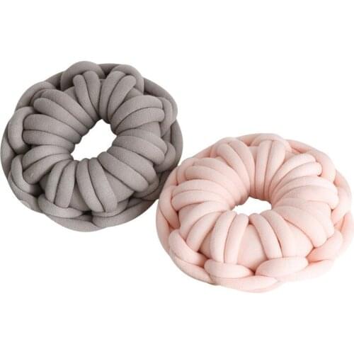 Ring Shape Knot Cushions donut shaped throw pillow handmade Comfortable Seat Cushion personality flower shape pillows with core