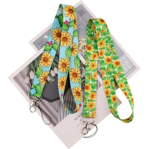 BG1225 Sunflower Neck Strap Lanyard for Key Chain ID Card Cell Phone Strap Rope USB Badge Holder DIY Lariat Lanyard Hanging Rope