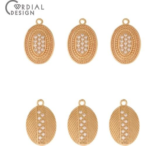 Cordial Design 50Pcs 15*23MM CZ Charms/Hand Made/Jewelry Accessories/Earrings Making/Jewelry Findings & Components/DIY Pendant
