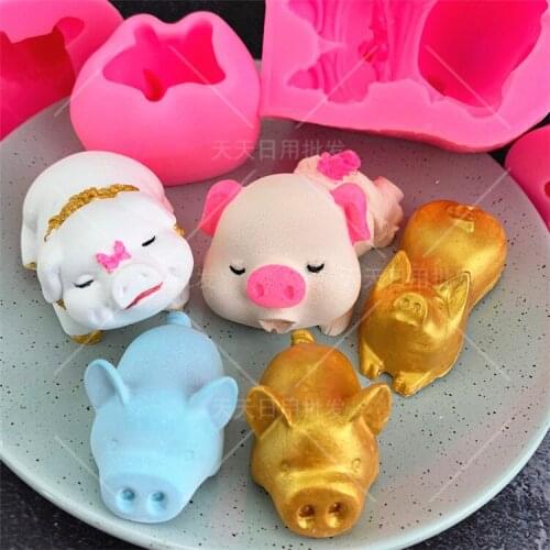 Cute Pig Fondant Silicone Mold Cake Mould Fondant Mold Cupcake Jelly Candy Chocolate Cake Decorating Tools