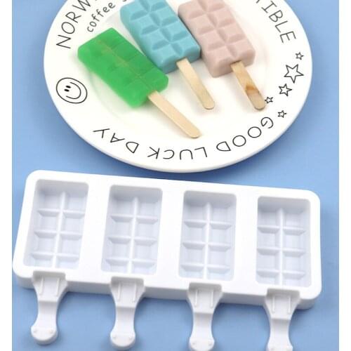 Silicone Ice Cream Makers Small Square Ice Cube Tray Food Safe Popsicle Molds DIY Homemade Freezer Ice Home kitchen tools