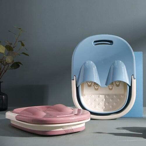 Folding Foot Wash Basin Portable Foot Massage Bucket With Lid Non Slip Feet Basin For Children Adult Durable Home Feet Wash Tub