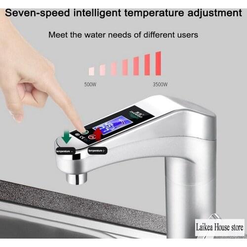 Faucet Water Instant Heater Kitchen Electric Tankless Water Heater Hot Water Heating Tap with Temperature Display Touch Switch