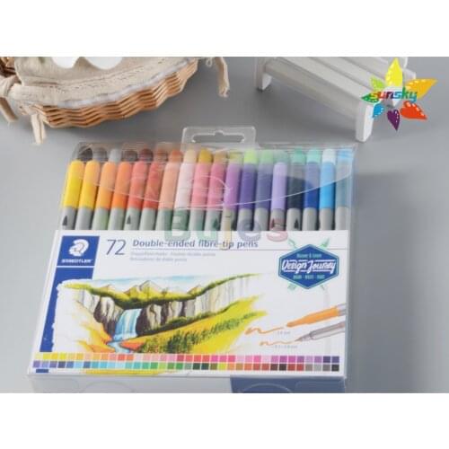 Staedtler 3200 TB 36 / 72 / 120 color washable double head watercolor pen Hand painted watercolor pen professional art supplies
