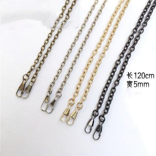 DIY bag metal shoulder strap with clamp 120cm bronze silver golden gunblack color 10pcs/lot