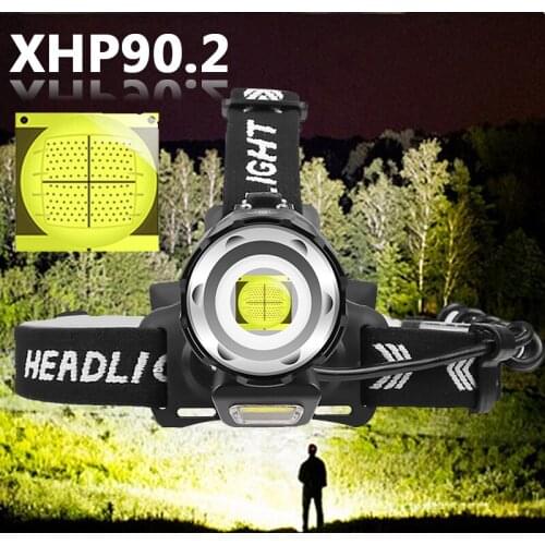 XHP90.2 Super Bright Led Headlamp Usb Rechargeable 18650 Battery Zoomable Waterproof Head Flashlight Lamp Lantern for Camping
