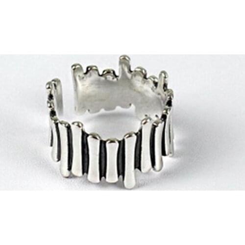 Thai Silver Female Creative Personality Irregular Word 925 Sterling Silver Jewelry Exquisite Geometric Opening Rings SR430