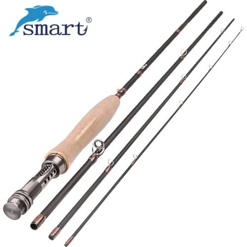 Fly Fishing Rod 3/4 5/6# 4 Segments 2.4m 2.7m Medium Fast Action Carbon Fiber Fishing Rods Wooden Handle Pole Olta Pesca Stick
