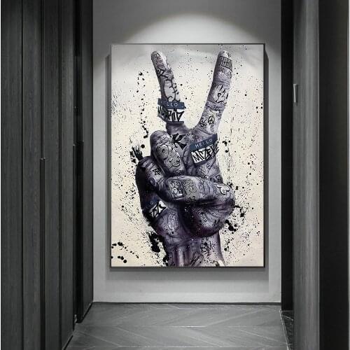 Street Graffiti Art Canvas Poster Winners Gesture Painting Home Decor Nordic Wall Art Posters And Prints Living Room Decoration